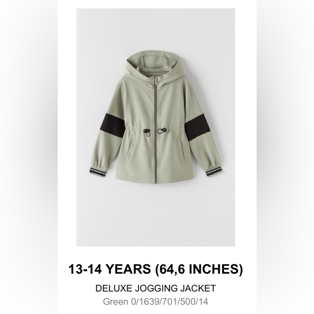 NEW w/tags Zara warmup jacket & pant set, size girls 13-14
